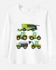 【12M-9Y】Boy Agricultural Harvester Combine Print Cotton Stain Resistant Long Sleeve T-shirt