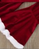 【12M-7Y】3-piece Girls Sweet Red Velvet Christmas Print Plush Top And Flare Pants Set - 34252