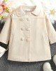 【18M-6Y】Girl Elegant Double Breasted Tweed Keep Warm Lapel Coat