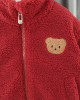 【12M-5Y】Unisex Cute Lamb Fleece Velvet Keep Warm Bear Embroidery High Neck Coat