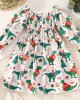 【2Y-7Y】Girl Cute Colorful Christmas Cartoon Print Long Sleeve Square Neck Dress