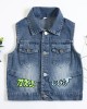 【18M-8Y】Boy Casual Cute Dinosaur Embroidered Lapel Wash Water Denim Jacket