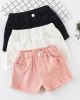 【18M-13Y】Girl Summer Casual Multicolor Ripped Washed Denim Shorts