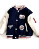 【2Y-12Y】Unisex Cool Retro Letter Embroidered Keep Warm Baseball Jacket