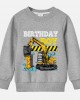 【12M-9Y】Boy Cotton Stain Resistant Excavator Print Long Sleeve Sweatshirt