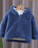 【12M-4Y】Girl Cute Lamb Fleece Keep Warm Letter Embroidered Hooded Coat