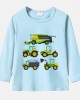 【12M-9Y】Boy Agricultural Harvester Combine Print Cotton Stain Resistant Long Sleeve T-shirt