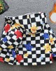 【18M-8Y】Boy Casual Velvet Keep Warm Plaid Star Print Colorblock Hooded Jacket