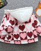 【18M-8Y】Girl Casual Velvet Keep Warm Heart-shaped Plaid Star Print Colorblock Hooded Jacket