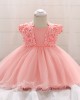 【6M-24M】Girls Pleated Jacquard Princess Dress