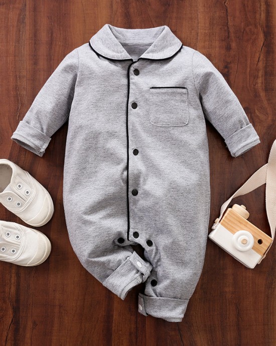 【0M-18M】Baby Long Sleeve Pajamas Romper