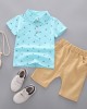 【12M-5Y】Boys Allover Anchor Shirt And Pants Set