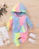 【0M-12M】Baby Tie-dye Hooded Zipper Long-sleeved Romper - 4503