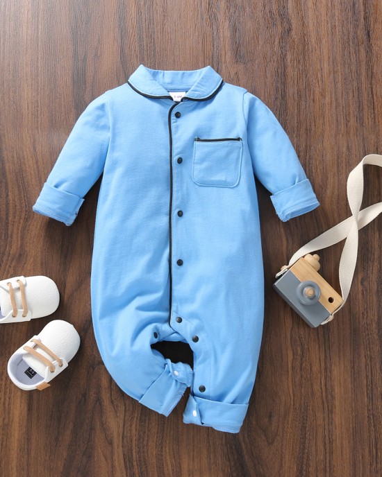 【0M-18M】Baby Long Sleeve Pajamas Romper