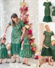 Sweet Green Lace Mom Girl Matching Dress