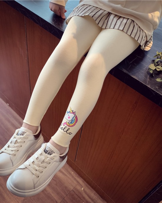 【18M-7Y】Girls Multicolor Unicorn Print Leggings