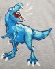 【18M-7Y】Boys Gray Luminous Dinosaur Print Round Neck Short Sleeve T-shirt