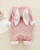 【3M-24M】Unisex Baby Thick Giraffe Embroidered Hooded Long Sleeve Romper