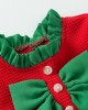 【3M-24M】Baby Girl Christmas Bow Long Sleeve Romper