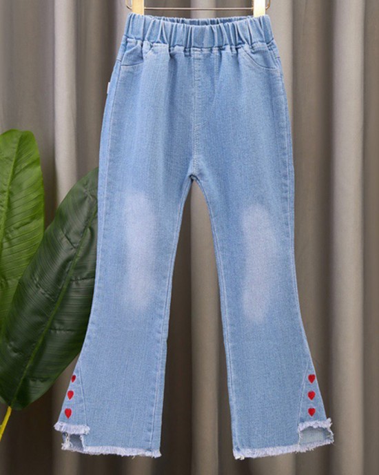 【2Y-9Y】Girl Fashion Blue Jeans