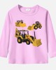 【12M-9Y】Boy Cotton Stain Resistant Excavator And Tractor Print Long Sleeve Tee