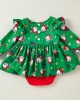 【3M-24M】Baby Girl Christmas Print Long Sleeve Romper