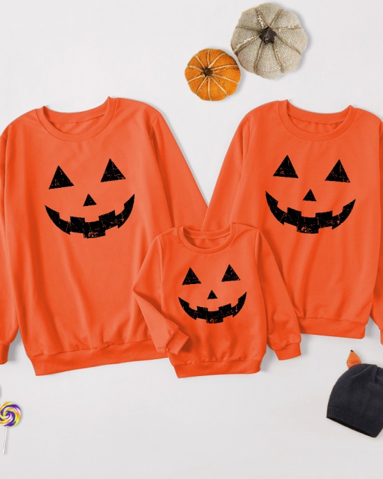 Halloween Print Long Sleeve Family Matching Outfits