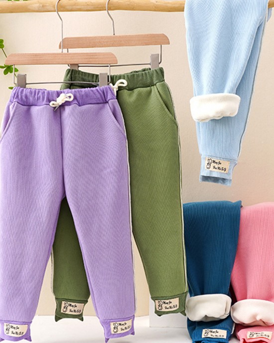 【3Y-10Y】Girls Multicolor Thick Sweatpants