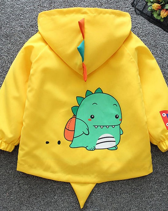 【12M-6Y】Boys Dinosaur Print Hooded Jacket (T-shirt Not Included)