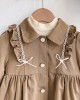 【18M-8Y】Girls Khaki Ruffled Trench Coat (T-shirt Not Included)