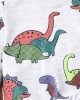 【18M-6Y】2-piece Boys Dinosaur Print Round Neck Long-sleeved Sweatshirt And Pants Set