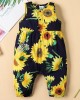 【3M-24M】Baby Girl Sunflower Print Sleeveless Romper