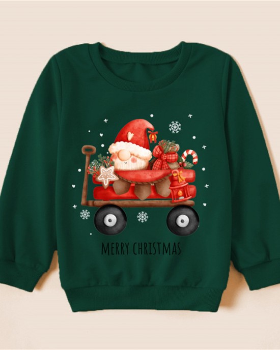 Christmas Print Long Sleeve Family Matching Outfits