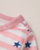 【0M-12M】Baby Girl Pink Striped Star Print Long Sleeve Romper