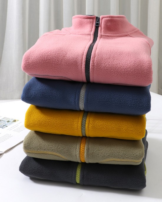 【3Y-10Y】Unisex Kids Multicolor Thick Fleece Long Sleeve Jacket