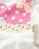 【9M-7Y】2-piece Girls Polka Dot Print Long-sleeved T-shirt And Pants Set - 34276