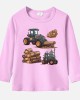 【12M-9Y】Boys Cotton Stain Resistant Engineering Print Long Sleeve Tee