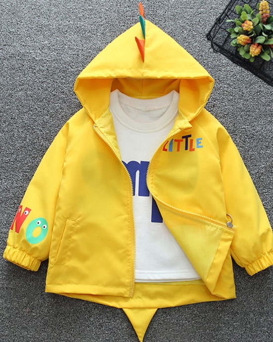 【12M-6Y】Boys Dinosaur Print Hooded Jacket (T-shirt Not Included)