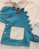 【9M-4Y】2-piece Boys Dinosaur Embroidered Long Sleeve Shirt And Pants Set