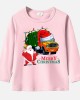 【12M-9Y】Unisex Kid Cotton Stain Resistant Christmas Truck Print Long Sleeve Tee