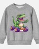 【12M-9Y】Boys Cotton Stain Resistant Dinosaur And Car Print Long Sleeve Sweatshirt