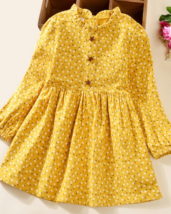 【2Y-9Y】Girls Floral Long Sleeve Dress - 3403