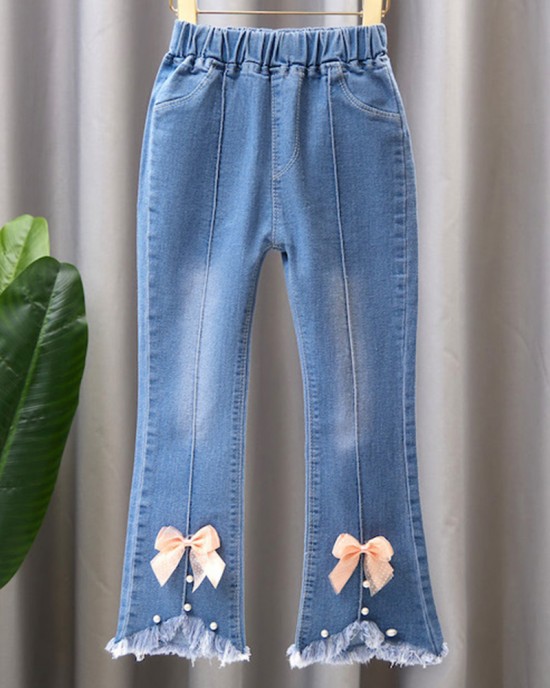 【2Y-9Y】Girl Fashion Blue Jeans