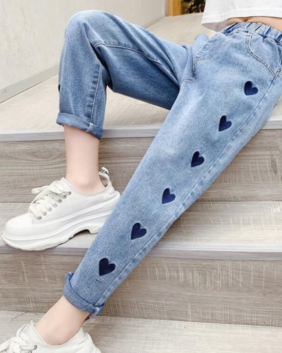 【2Y-11Y】Girl Fashion Blue Jeans - 3211