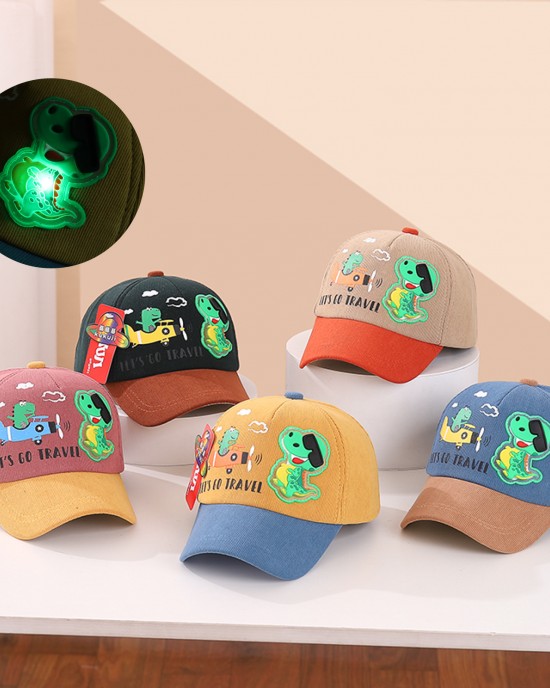 Boys LED Lights Dinosaur Pattern Baseball Cap