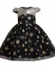 【2Y-11Y】2-piece Girls Multicolor Halloween Print Princess Dress With Hat - 33249