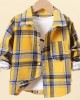 【18M-7Y】Boys Multicolor Plaid Long Sleeve Shirt (Only Shirt) - 4111