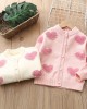 【18M-6Y】Girls Heart Pearl Long Sleeve Sweater Cardigan