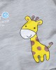 【9M-4Y】2-piece Unisex Giraffe Print Long-sleeved Sweatshirt And Pants Set