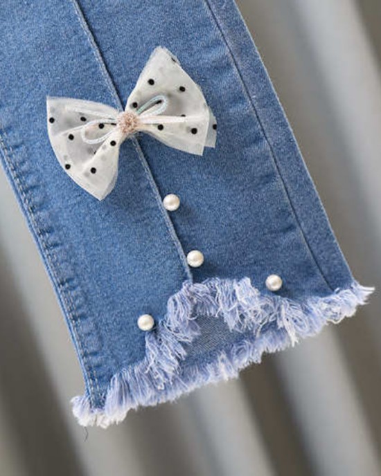 【2Y-9Y】Girl Fashion Blue Jeans